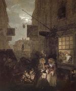 William Hogarth Four hours a day at night Spain oil painting artist